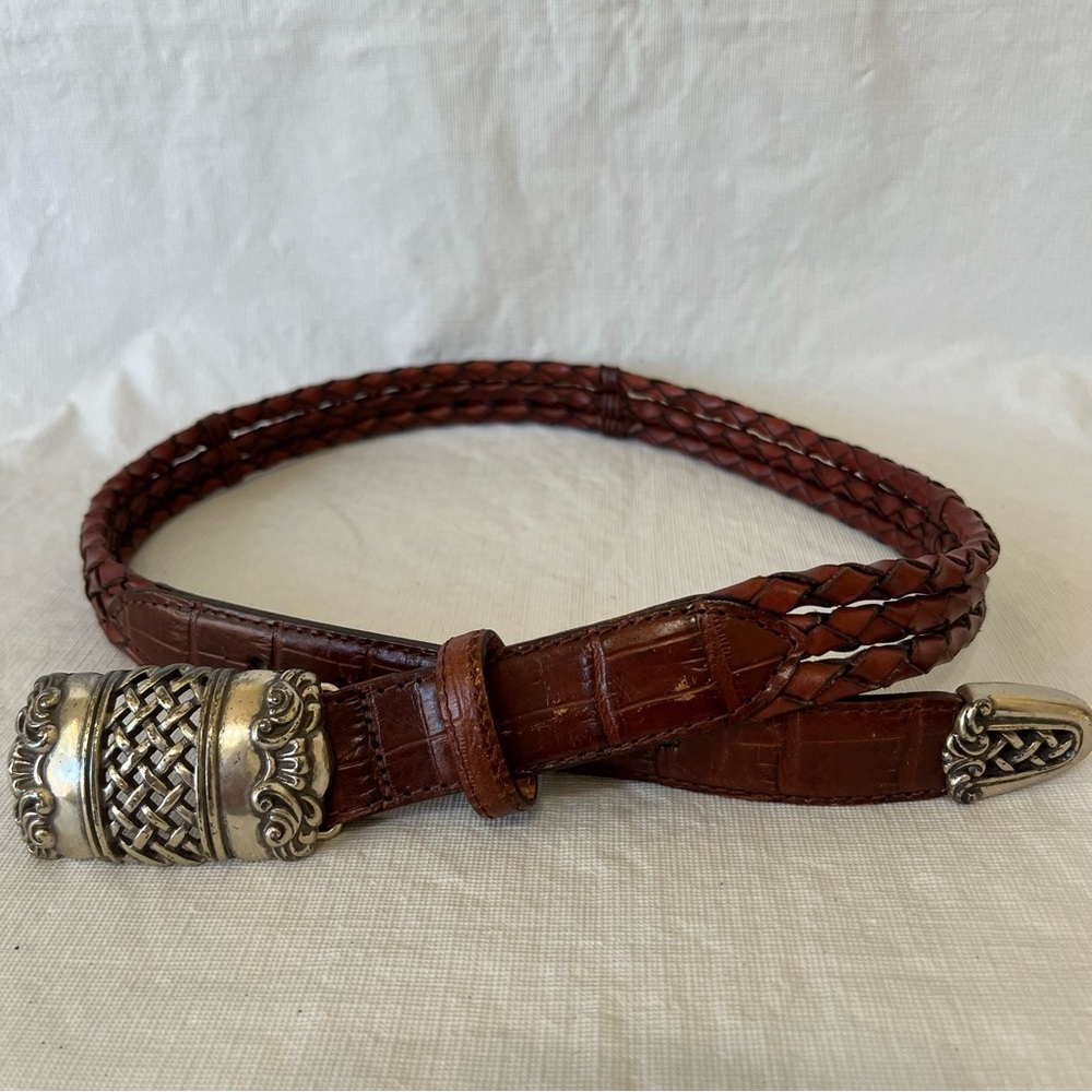 Vintage Brighton Brown Leather Rope Belt 1995